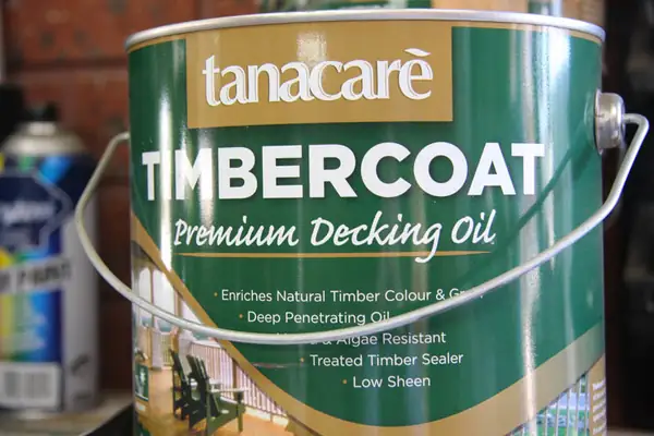 A tin of decking oil
